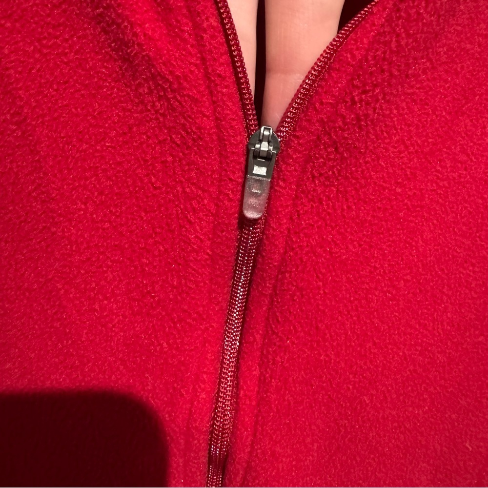 L.L. Bean Women's Vibrant Red Fleece Zip Up. Size Large - Picture 3 of 8